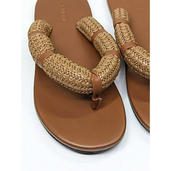 STAUD Women's Raffia Sierra Thong Sandals in Tan Size 38 (MSRP $250) - Picture 6 of 10